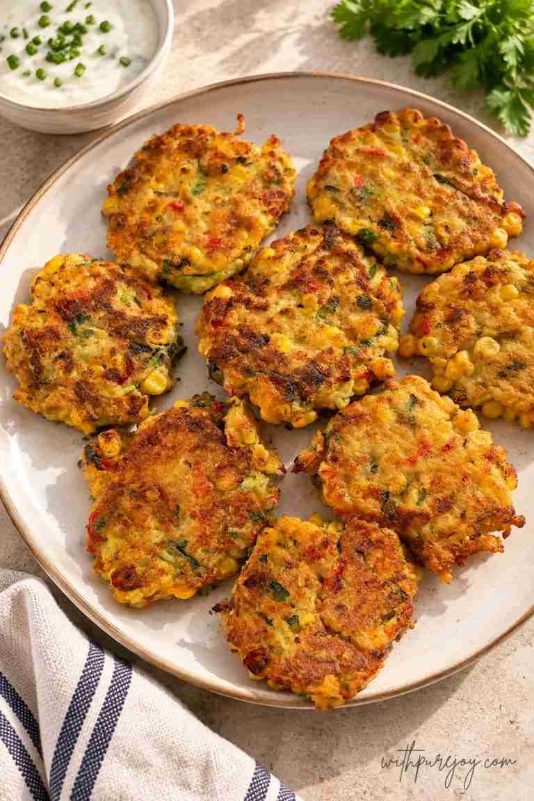 Crispy Zucchini Corn Fritters